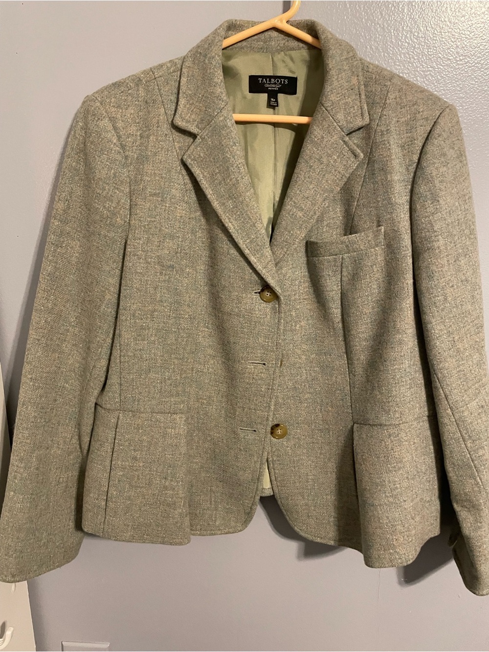 Talbots Soft Green Wool-blend Blazer